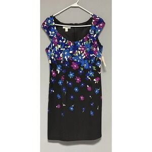 Women's Dress Barn Black Floral Dress Size 12P NWT Sleeveless